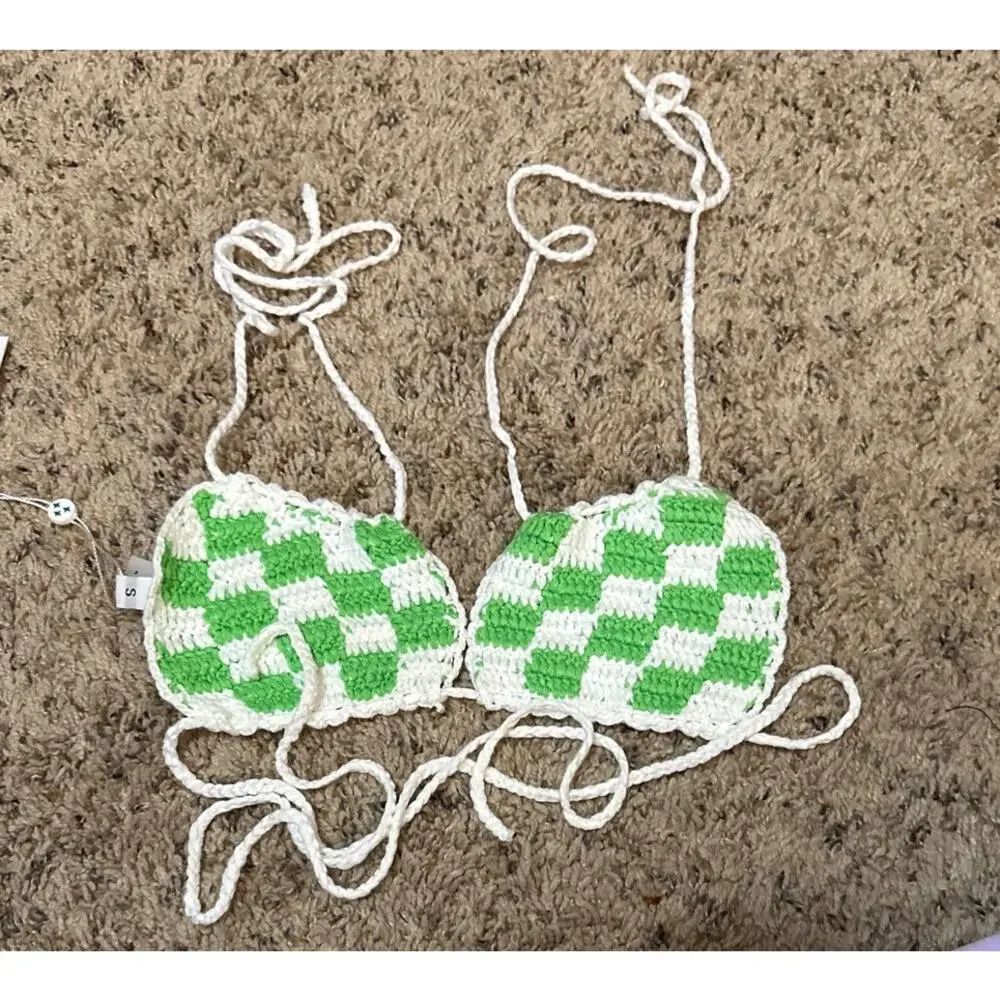 Frankies Bikinis Eliza Crochet Top Size Small New with tags